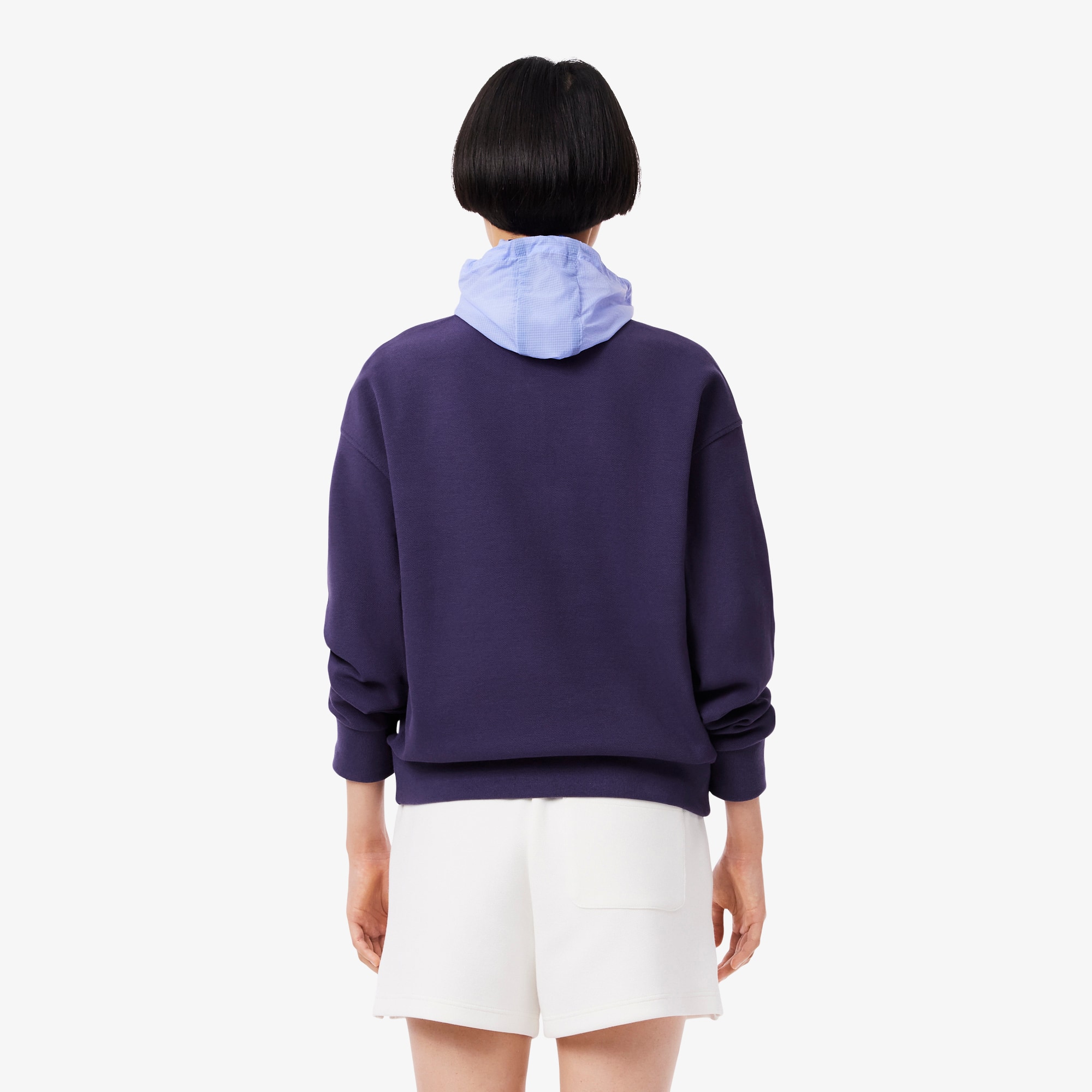 Thumbnail - Lacoste Sweatshirt aus Piqué mit Reißverschluss und hohem Kragen - Lila Size 36
