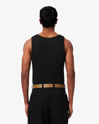 Slim Fit-Tr&auml;gerhemd aus Baumwollrippstrick