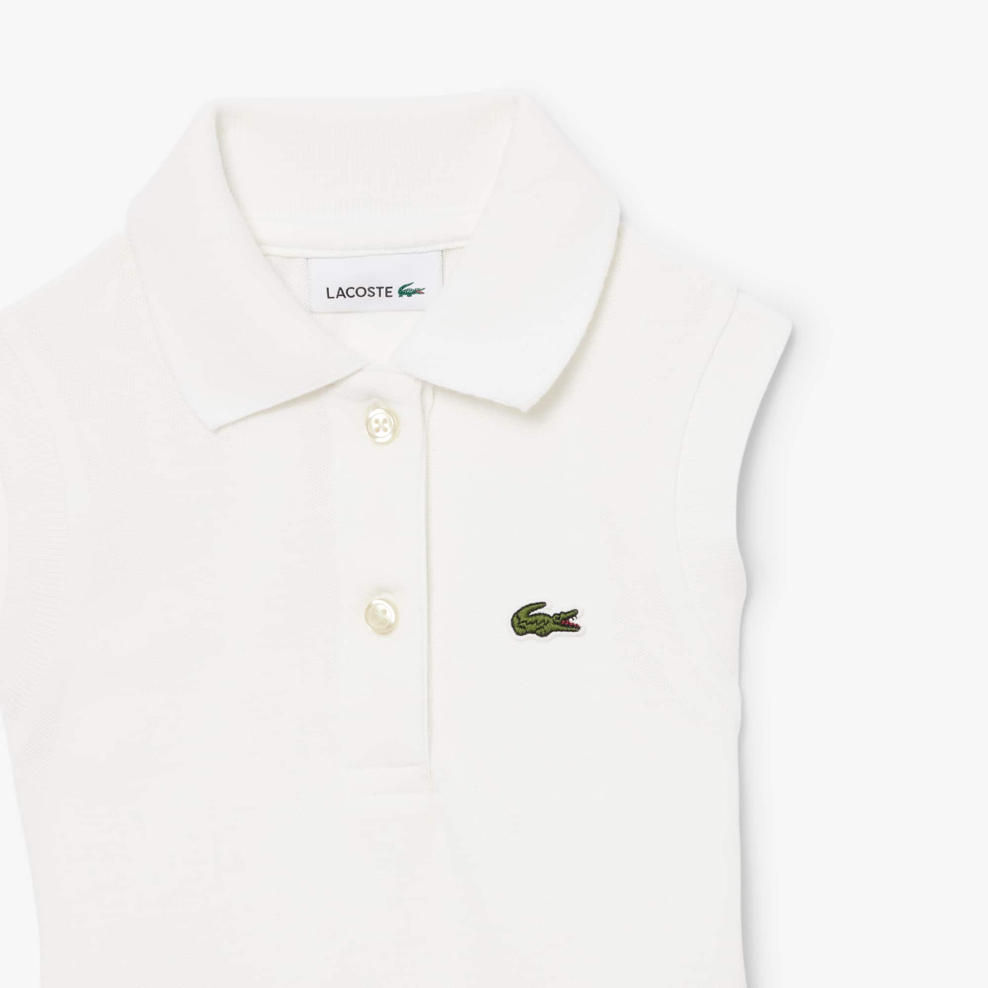 Thumbnail - Lacoste Ärmelloses Kleid aus Stretch-Piqué - Weiß Size 6 - 6A