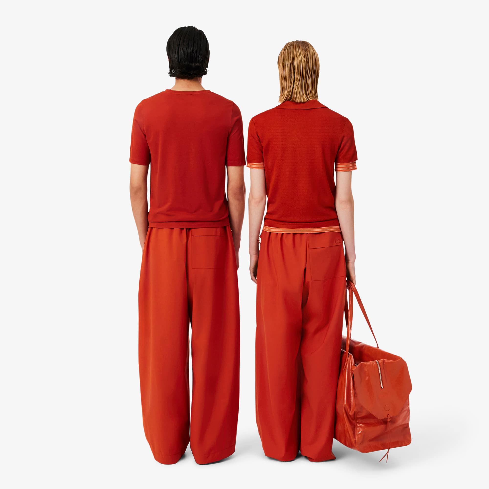 Thumbnail - Lacoste Loose Fit-Hose Runway aus Taft - Orange Size M