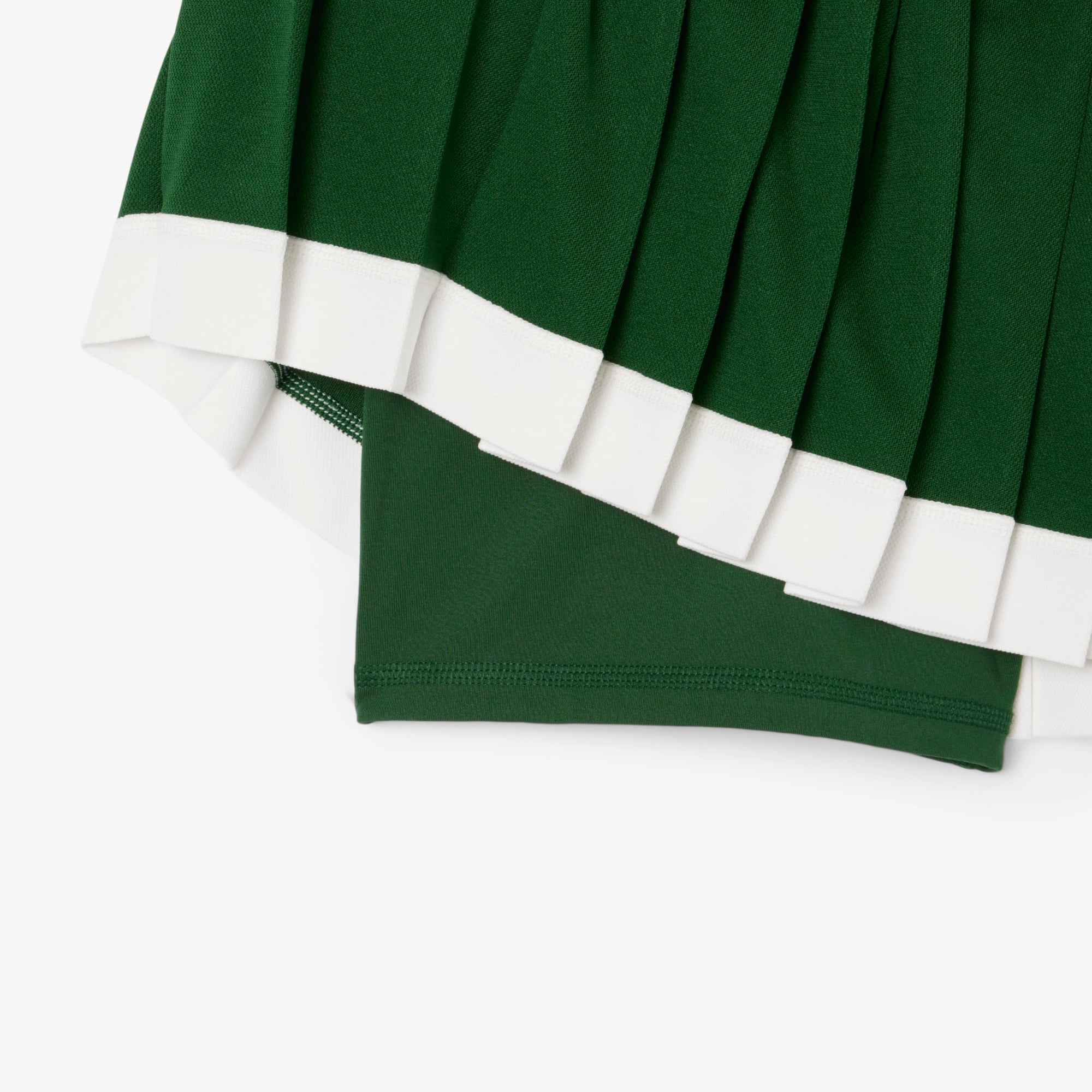 Thumbnail - Lacoste Stretch-Tennisrock Heritage mit Ultra Dry-Technologie - Grün / Weiß / Grün Size 42
