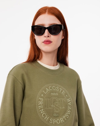 Sweatshirt aus Fleece mit Stickerei