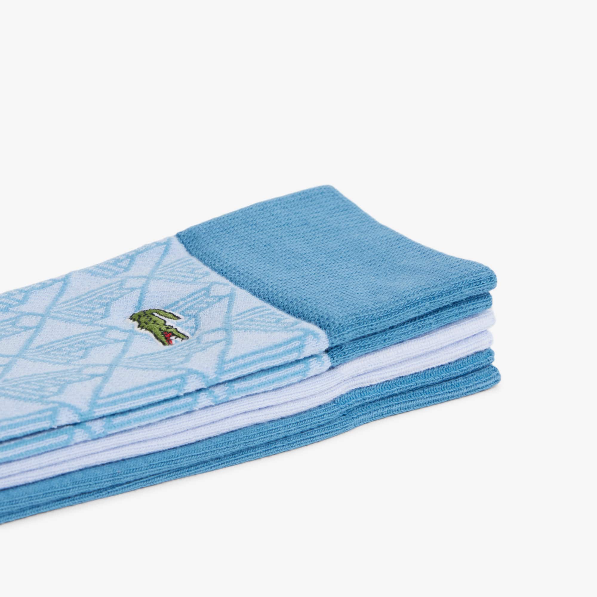 Thumbnail - Lacoste 3er-Pack Socken - Bleu / Bleu Clair Size 43/46