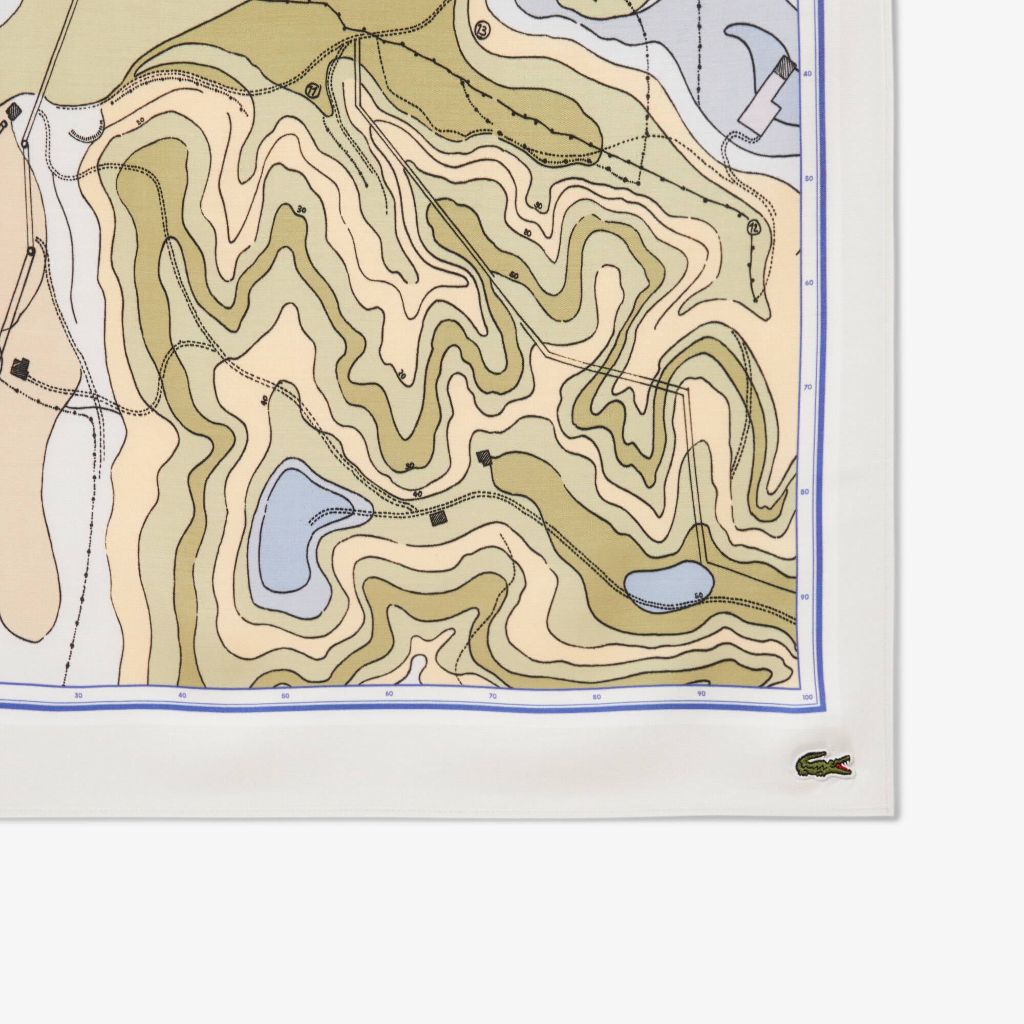 Thumbnail - Lacoste Halstuch mit Chantaco-Print - Weiß / Blau Size One Size