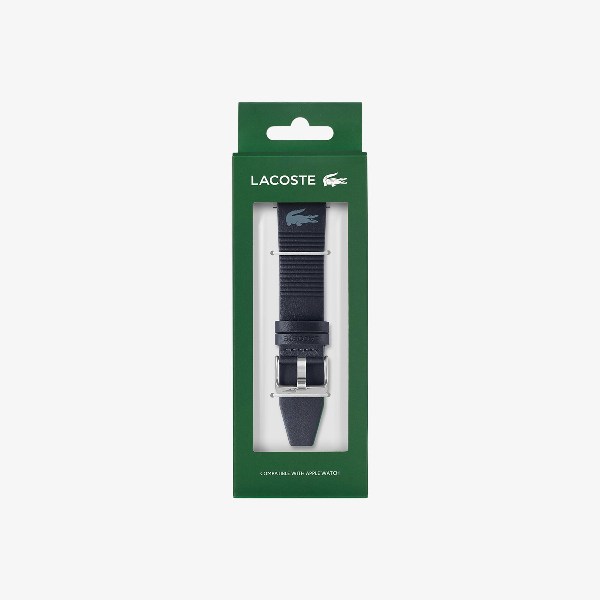 Thumbnail - Lacoste Unisex Lacoste Apple Watch-Lederband in blau - SANS COLORIS Size One Size