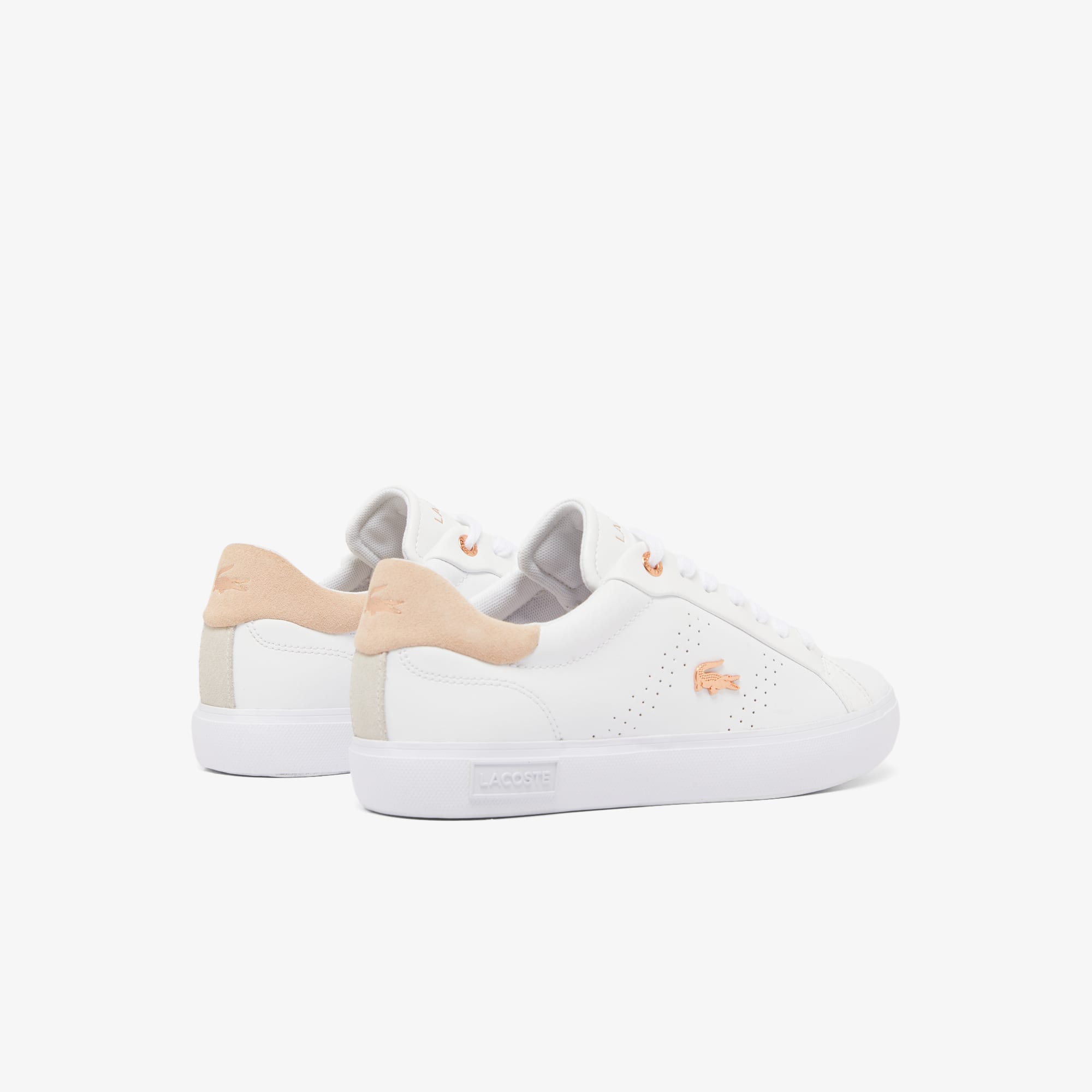 Thumbnail - Lacoste Damen-Sneakers Powercourt 2.0 aus Leder - WHITE/LIGHT PINK Size 36