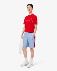 Sportshorts aus Diamant-Taft mit Streifenakzent