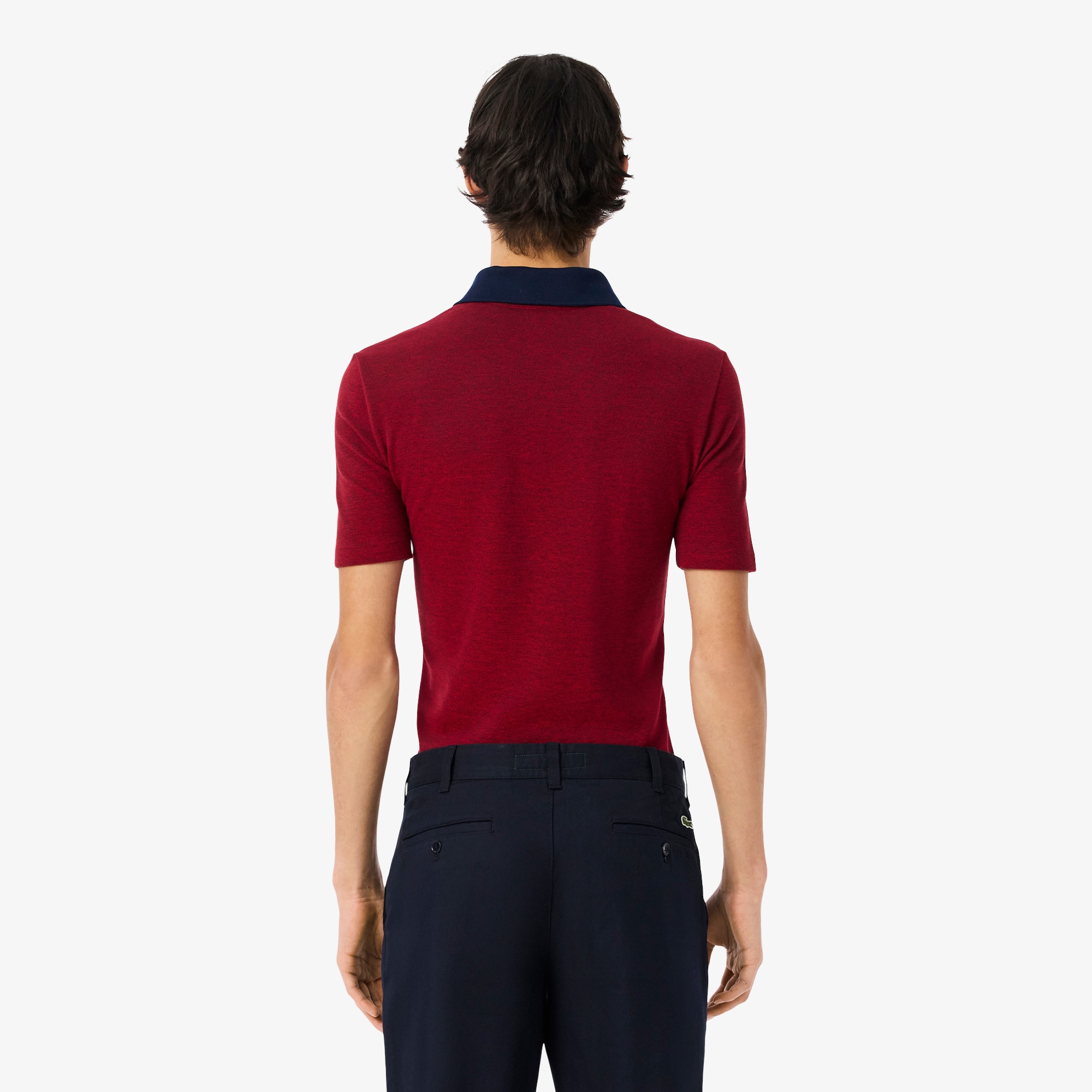Thumbnail - Lacoste Slim Fit-Polohemd Archive Edition aus Piqué - Rot / Navy Blau Size XS