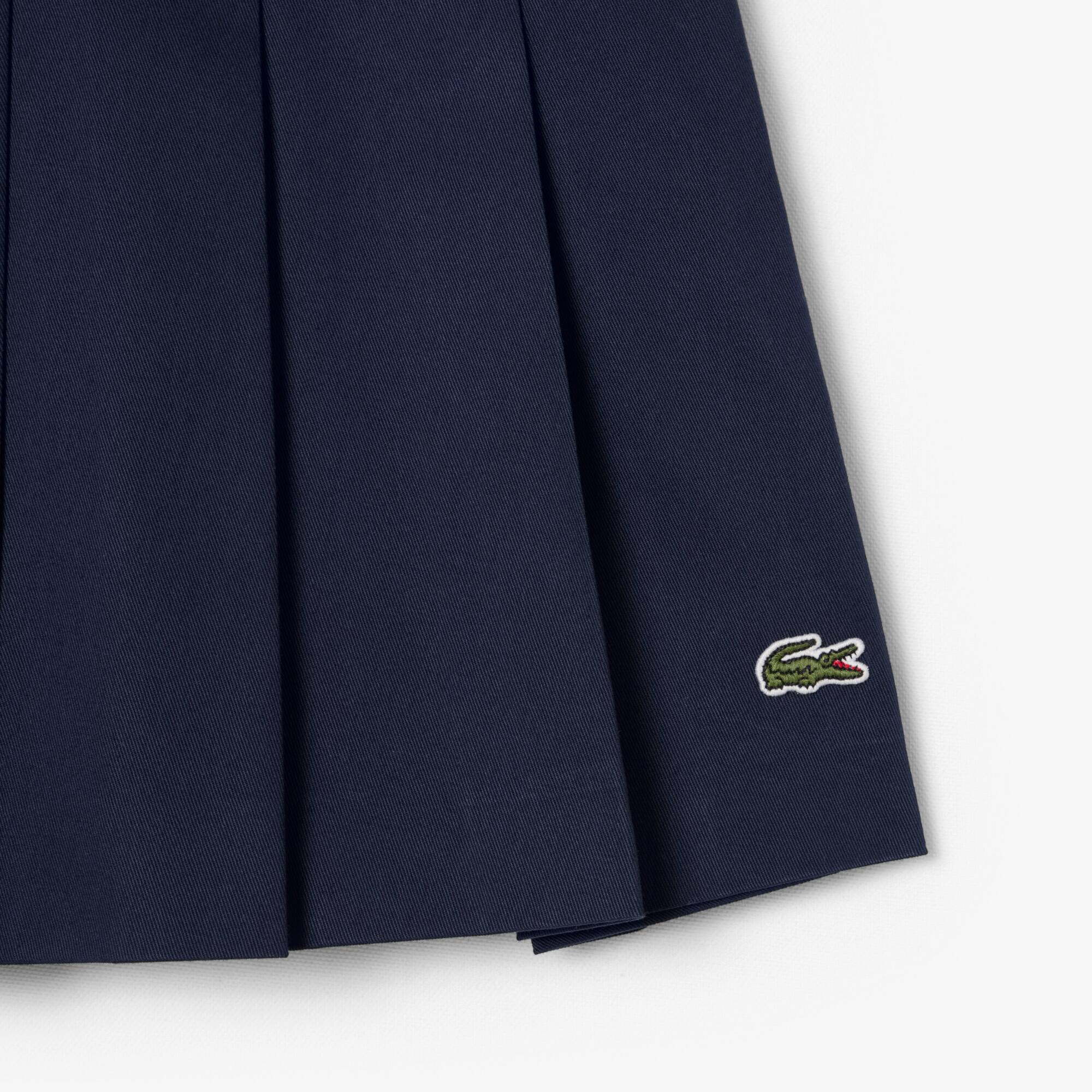 Thumbnail - Lacoste Kurzer Faltenrock aus Stretch-Baumwolle - Navy Blau Size 46