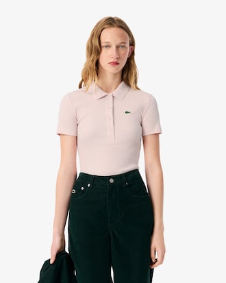 Slim Fit-Polohemd L.12.D aus gerippter Baumwolle