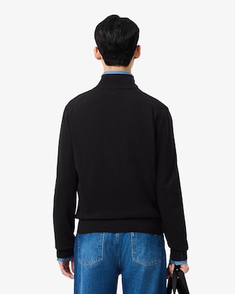 Pullover aus Baumwolle mit Reißverschluss und hohem Kragen