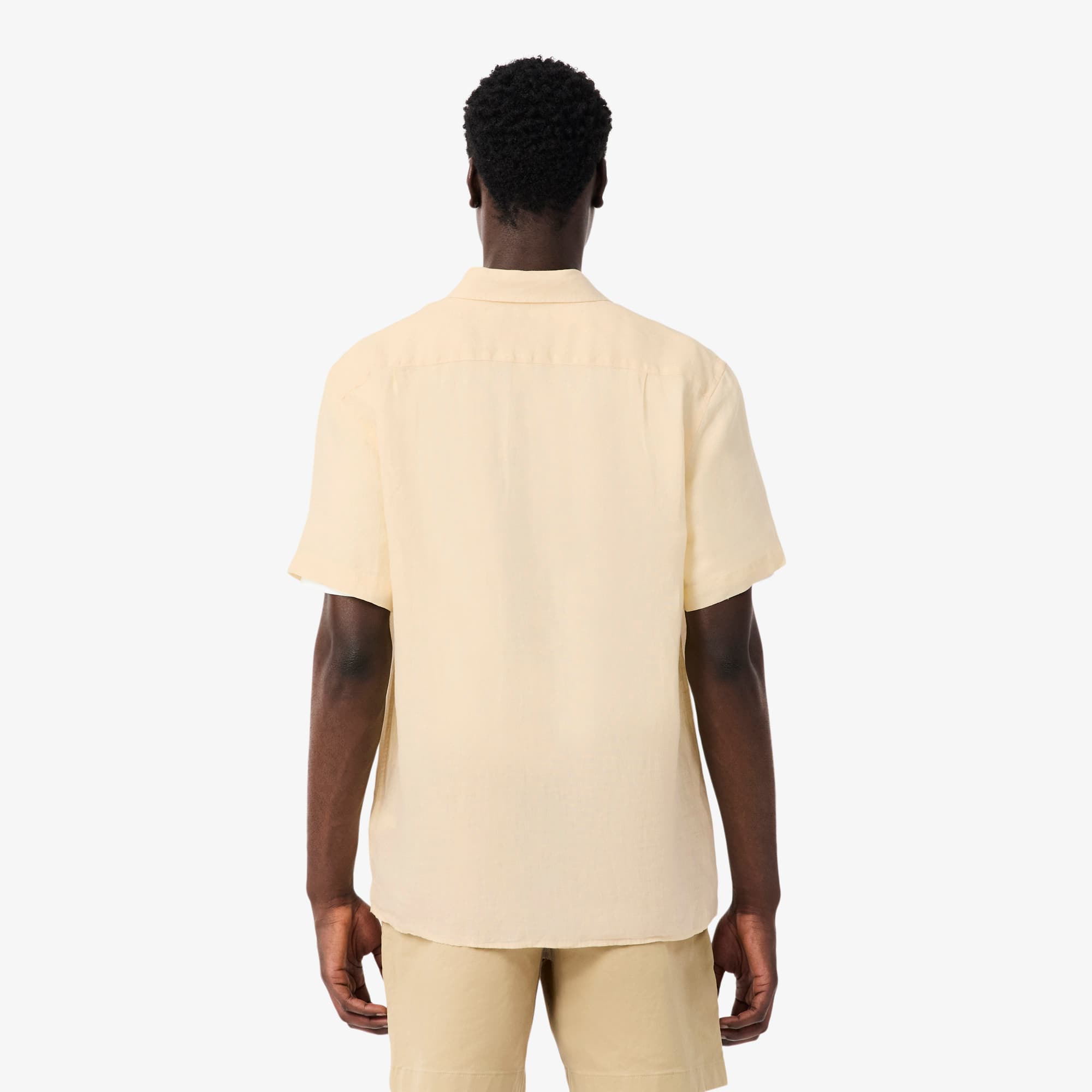 Thumbnail - Lacoste Leinenhemd mit kurzen Ärmeln - Beige Size 46