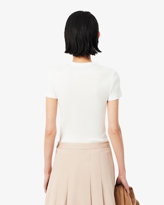 Slim Fit-T-Shirt aus gerippter Baumwolle