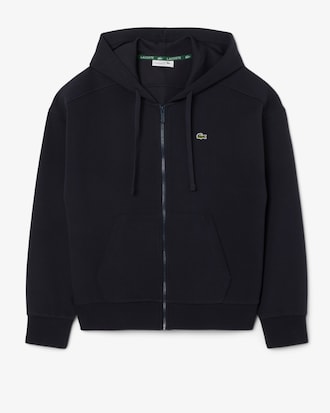 Hoodie aus Piqué mit Reißverschluss