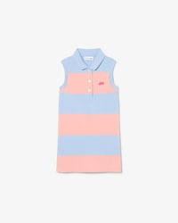 Gestreiftes, &auml;rmelloses Polokleid aus Petit Piqu&eacute;