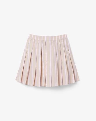 Gestreifter Faltenrock mit Shorts aus Popeline