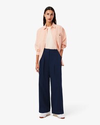 Weite Chinohose aus Stretch-Gabardine