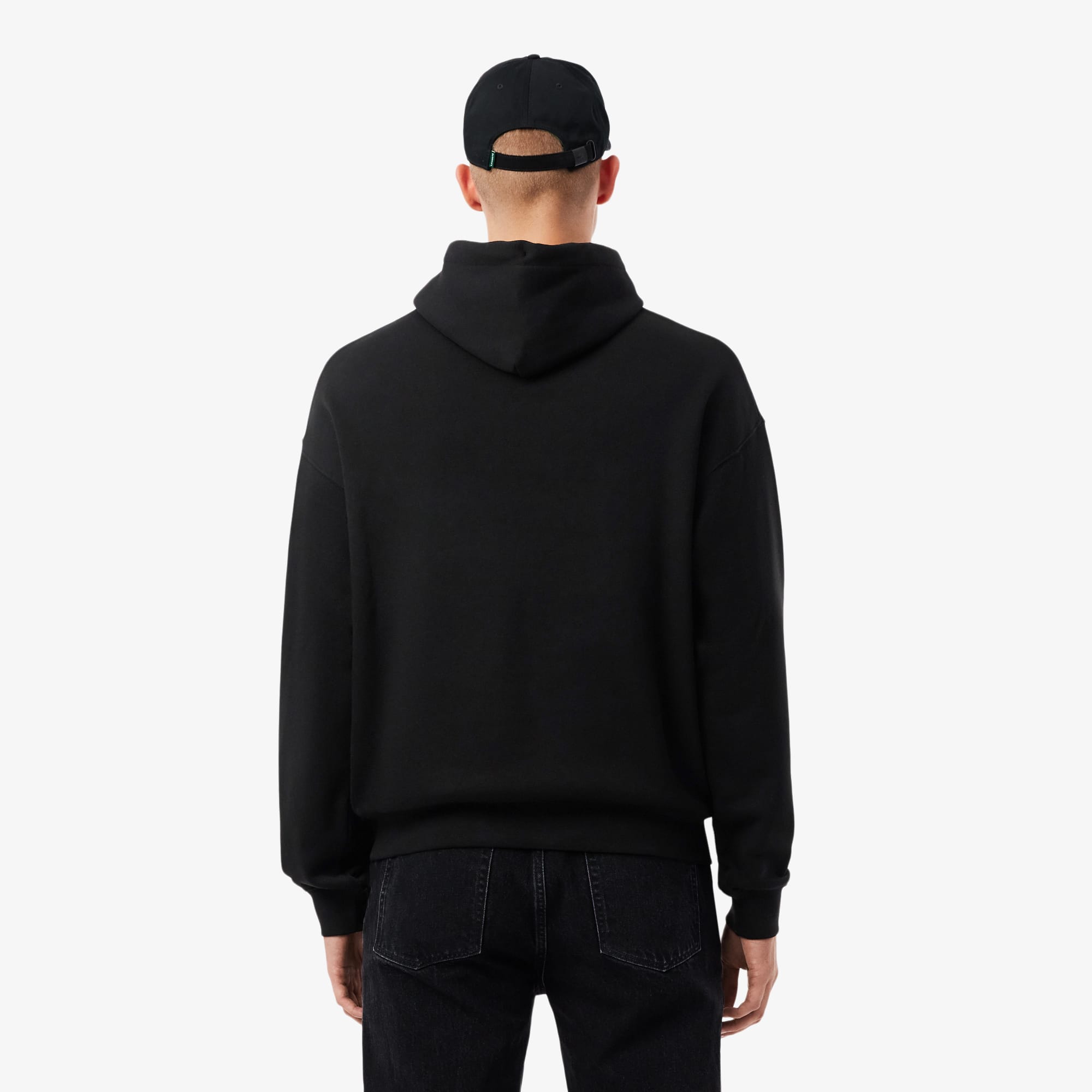 Thumbnail - Lacoste Loose Fit-Hoodie mit Stickerei - Schwarz Size M