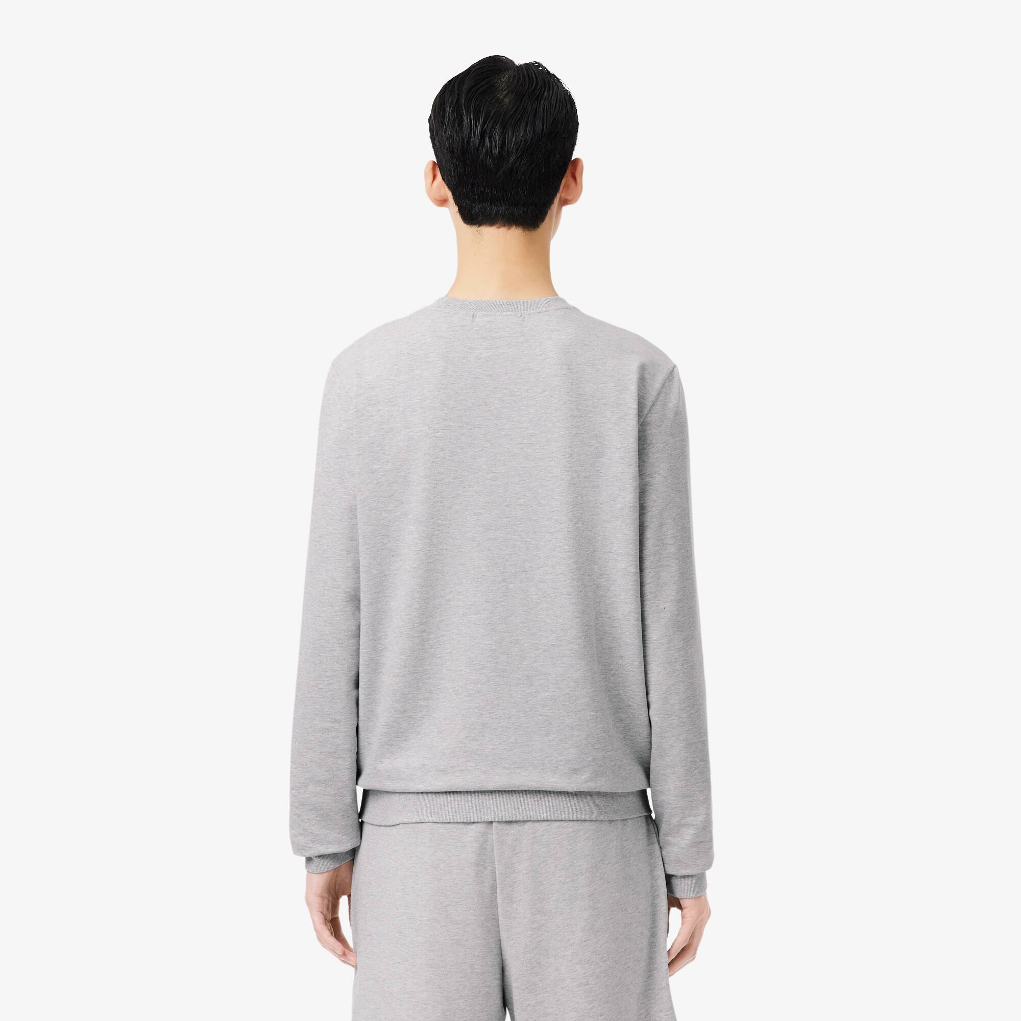 Thumbnail - Lacoste Lounge-Hoodie aus Fleece - Heidekraut Grau / Weiß Size L