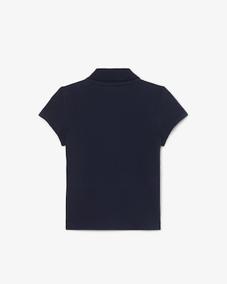 Polohemd aus Piqué mit gewelltem Kragen