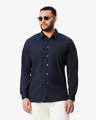 Slim Fit-Hemd aus Stretch-Popeline