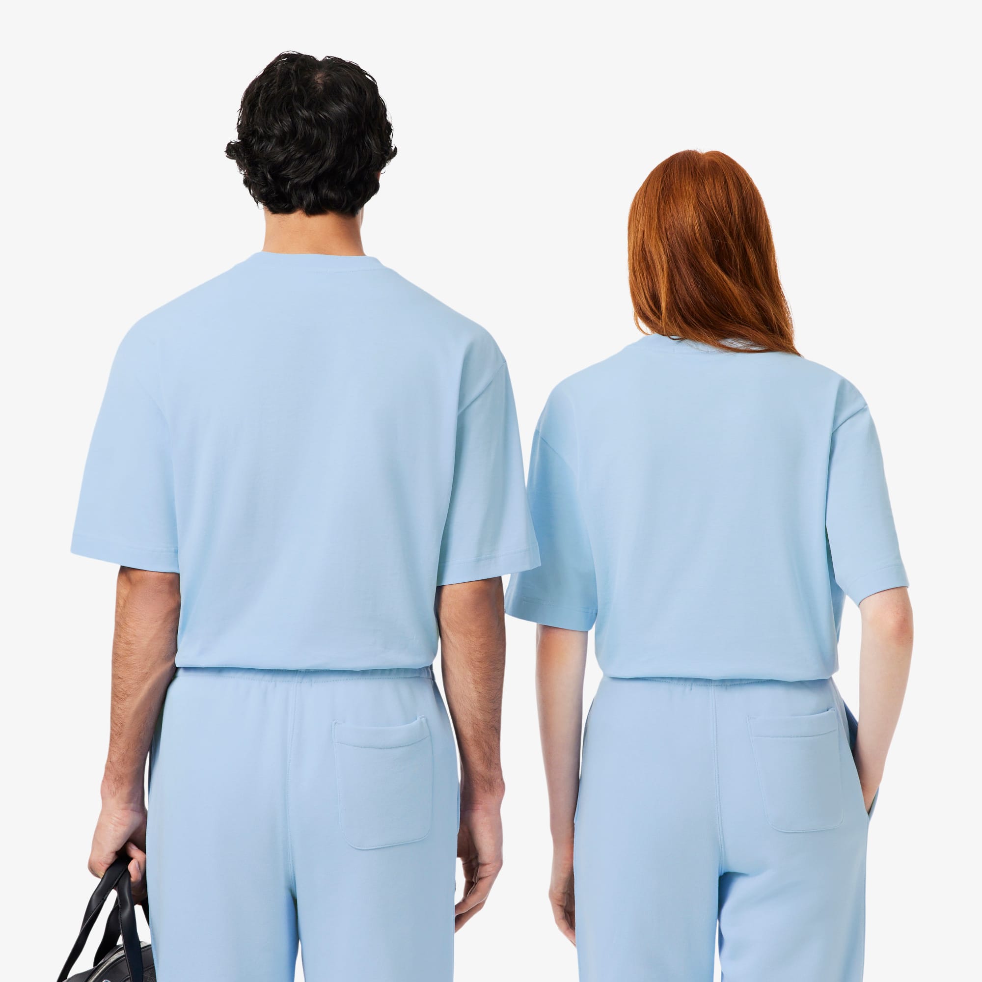 Thumbnail - Lacoste Loose Fit-T-Shirt aus schwerem Jersey - Pastellblau Size XS