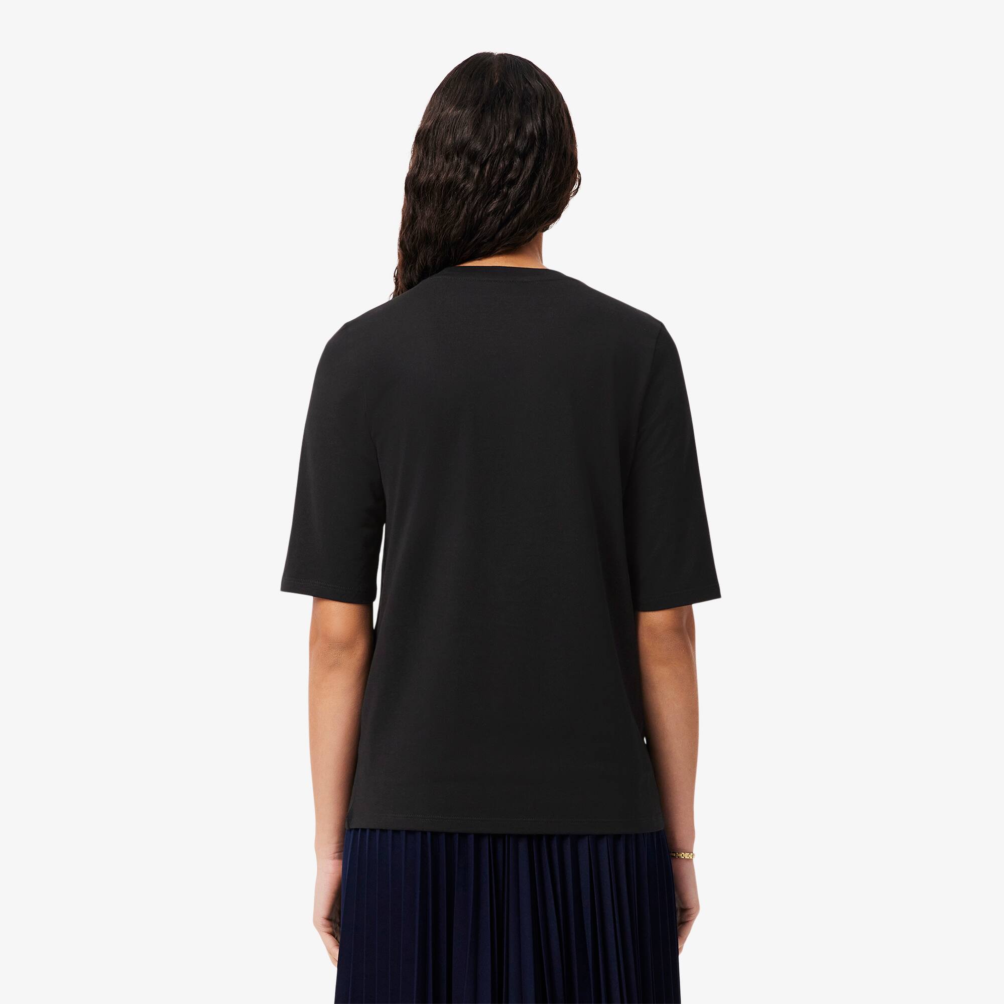 Thumbnail - Lacoste T-Shirt aus weicher Baumwolle mit Dreiviertelärmeln - Schwarz Size 34