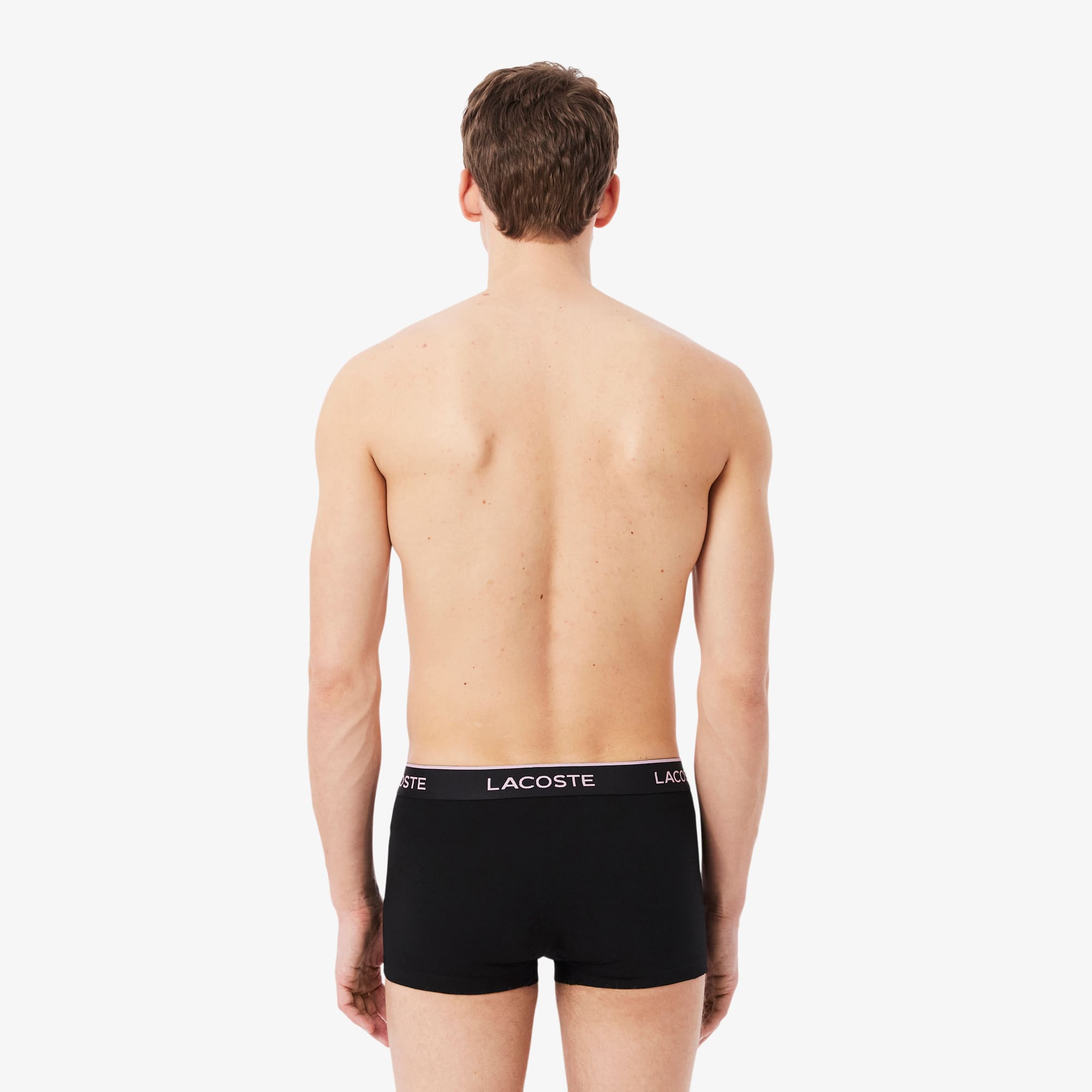 Thumbnail - Lacoste 3er-Pack Trunks aus Baumwolle - Noir / Rose / Gris Clair / Vert Size S