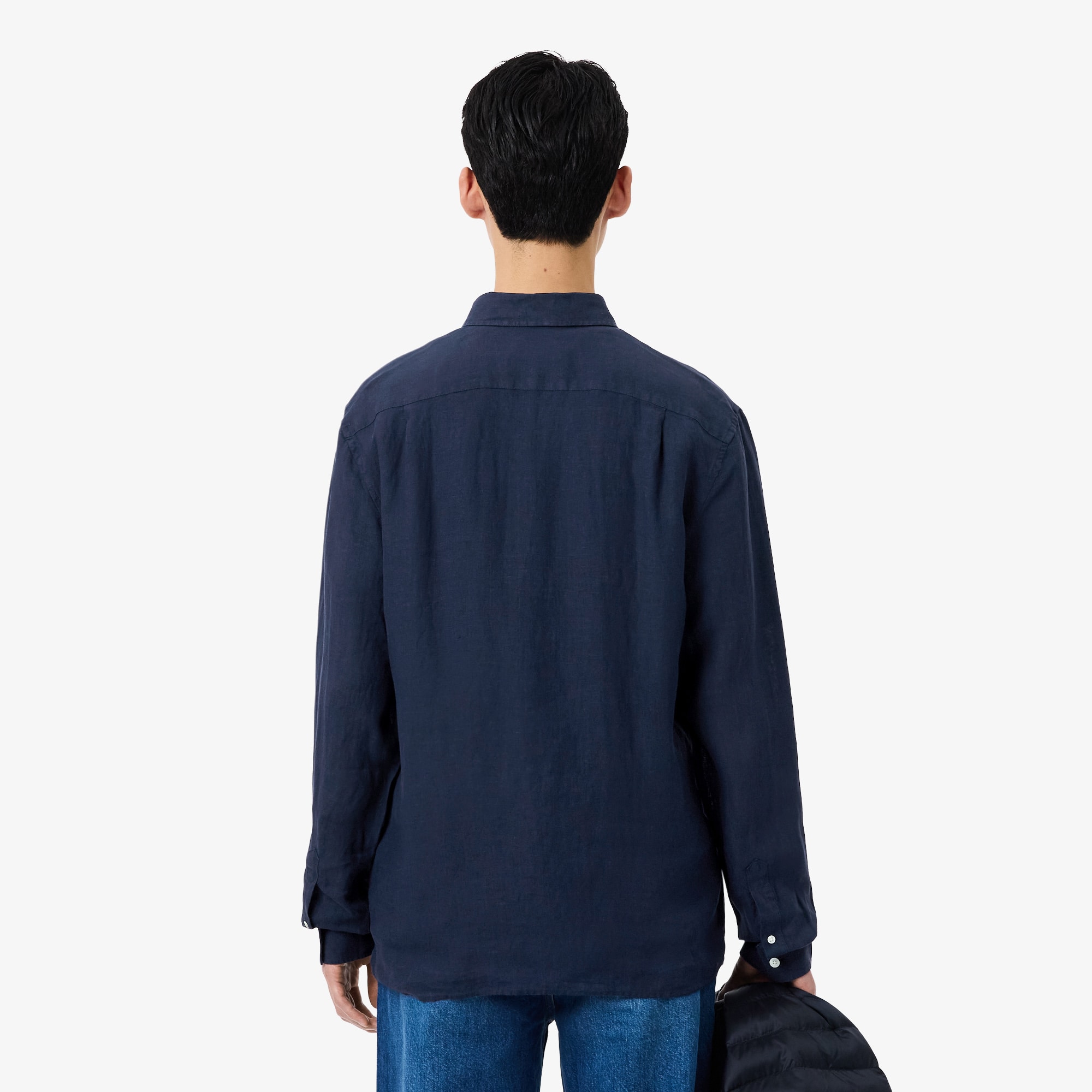 Thumbnail - Lacoste Regular Fit-Leinenhemd - Navy Blau Size 39