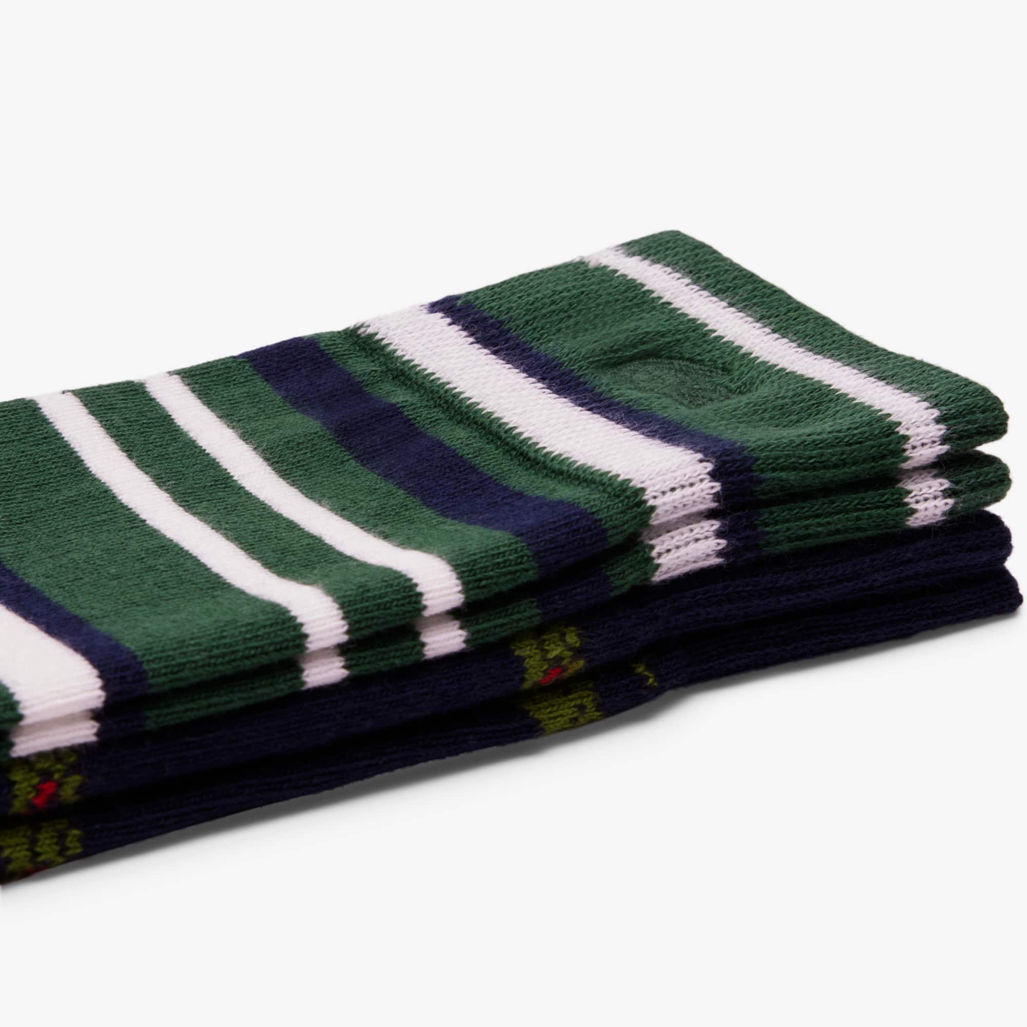 Thumbnail - Lacoste 2er-Pack Socken aus Jacquard - Navy Blau / Grün / Weiß Size 43/46