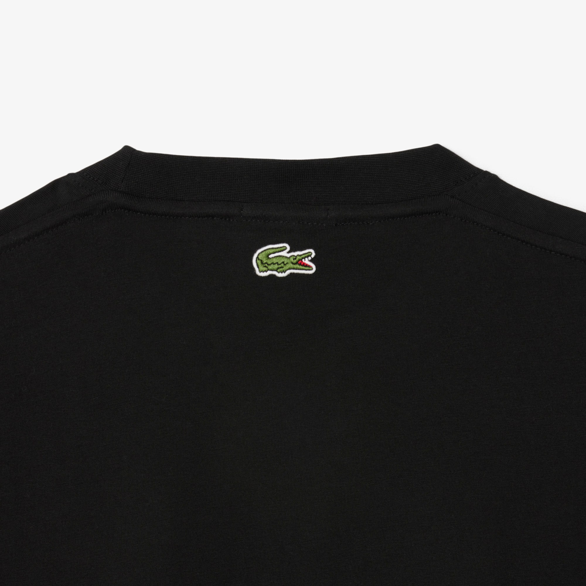 Thumbnail - Lacoste T-Shirt aus Baumwolle mit Signatur-Print - Schwarz Size XS