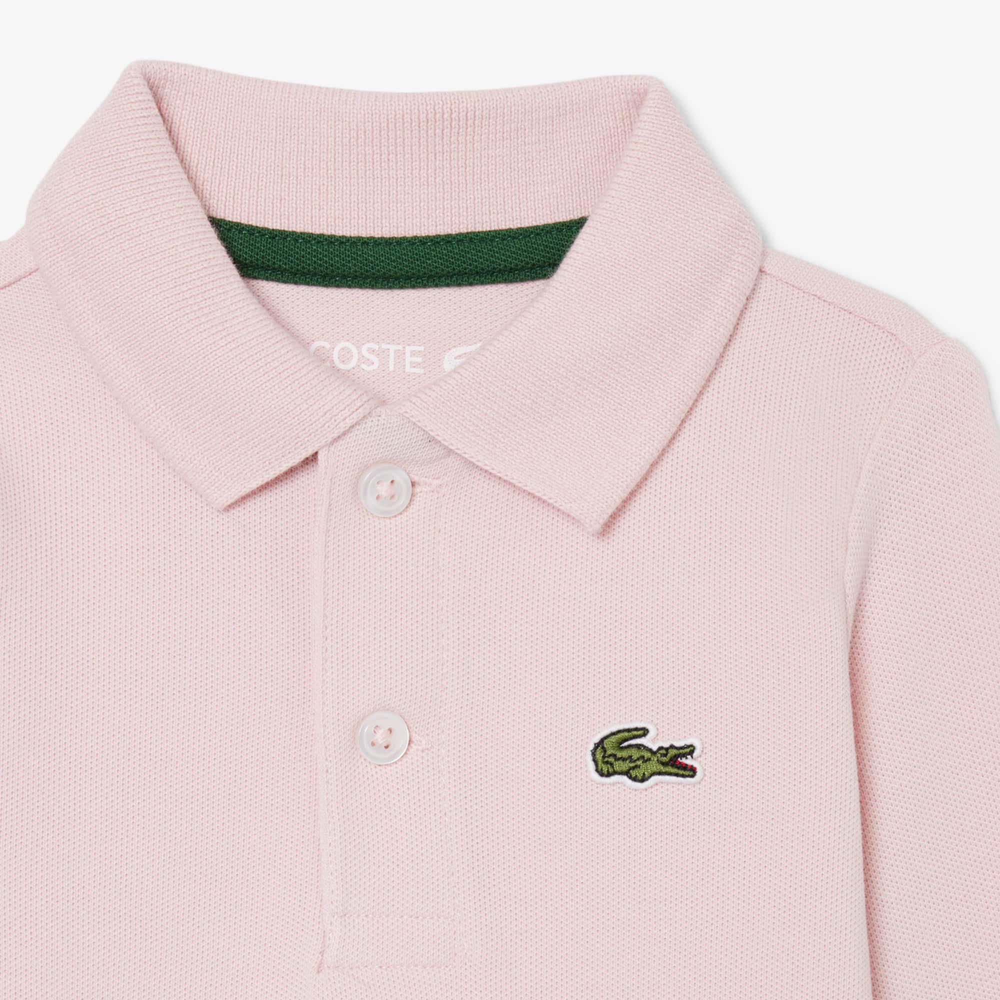 Thumbnail - Lacoste Baby-Body aus Piqué mit langen Ärmeln - Hellrosa Size 7 - 24M