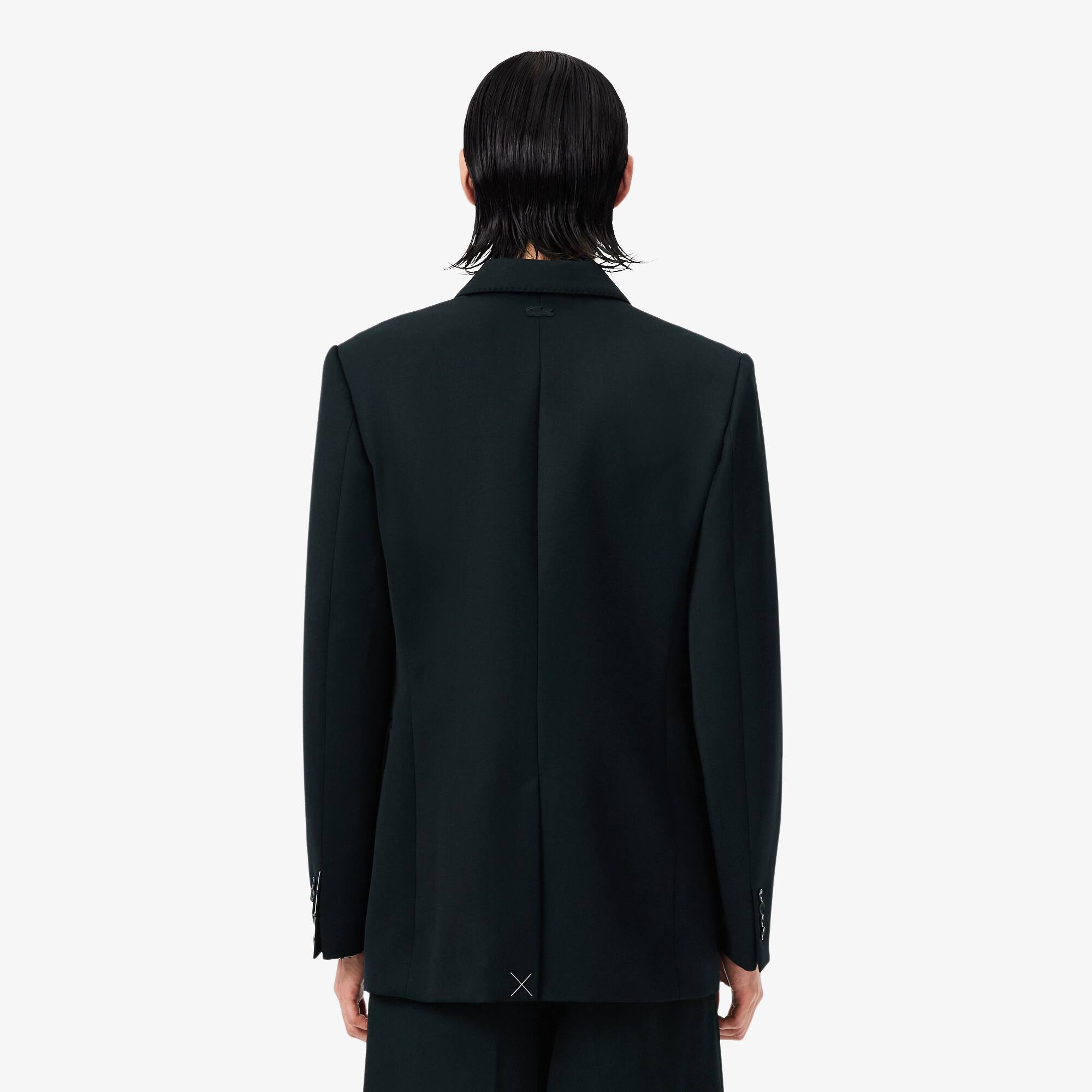 Thumbnail - Lacoste Zweireihiger Blazer Runway aus leichter Wolle - Vert Fonce Size 52 - M-L