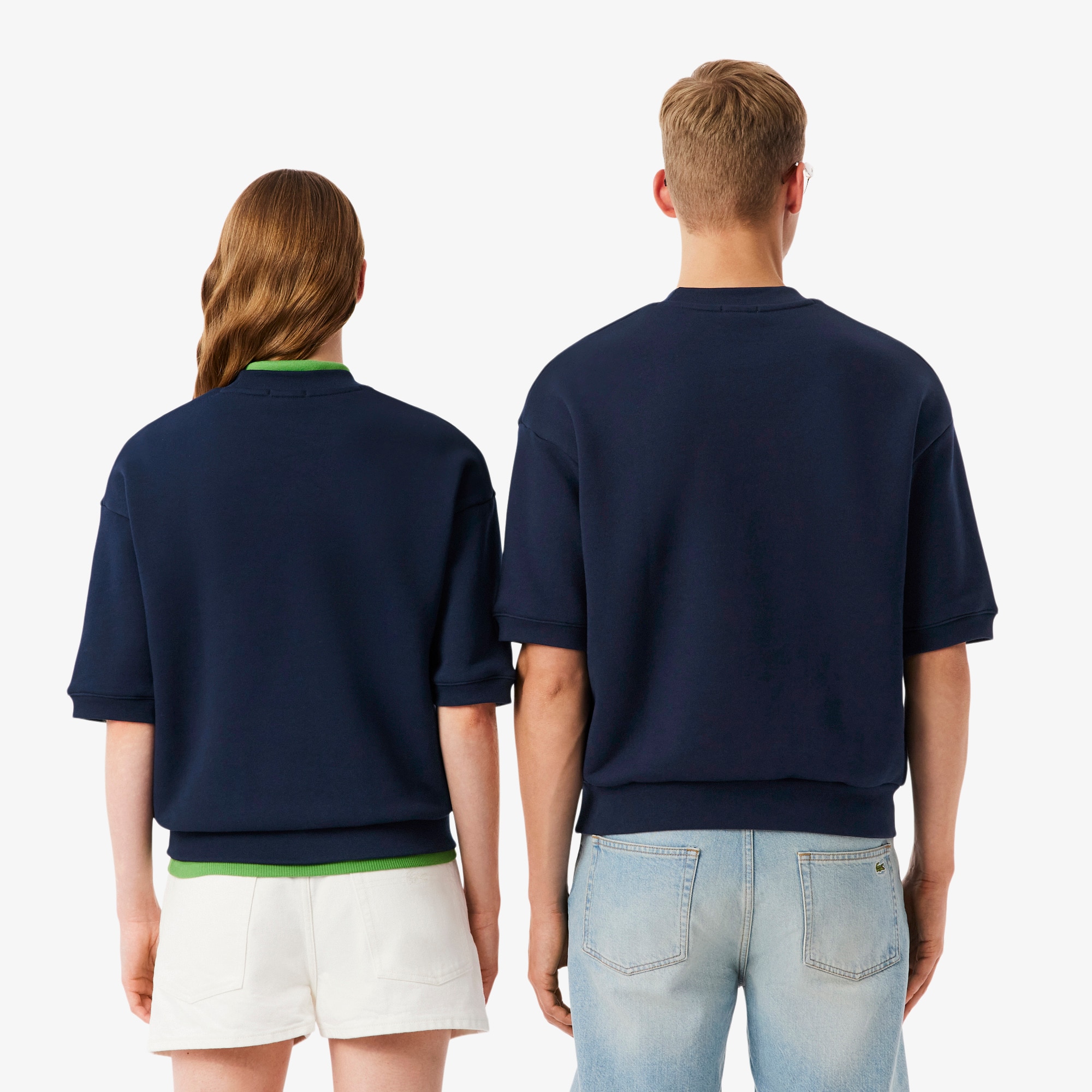 Thumbnail - Lacoste Relaxed Fit-Sweatshirt mit kurzen Ärmeln - Navy Blau Size S