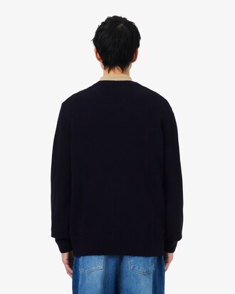 Pullover aus Tuchwolle mit Rundhalsausschnitt