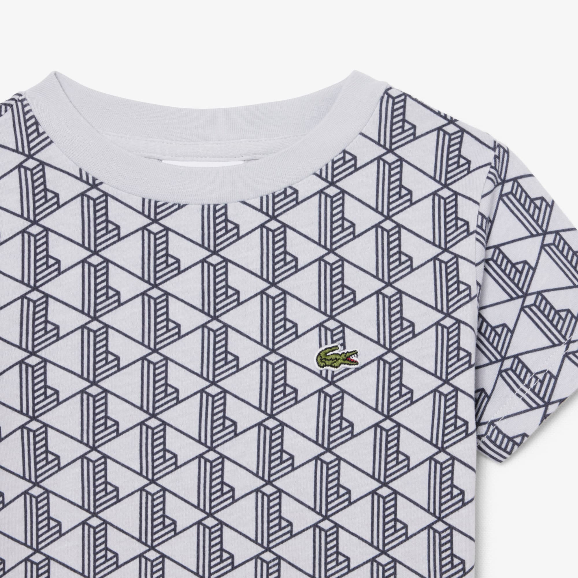 Thumbnail - Lacoste T-Shirt aus Baumwolle mit Monogramm - Hellgrau Size 5 - 5A