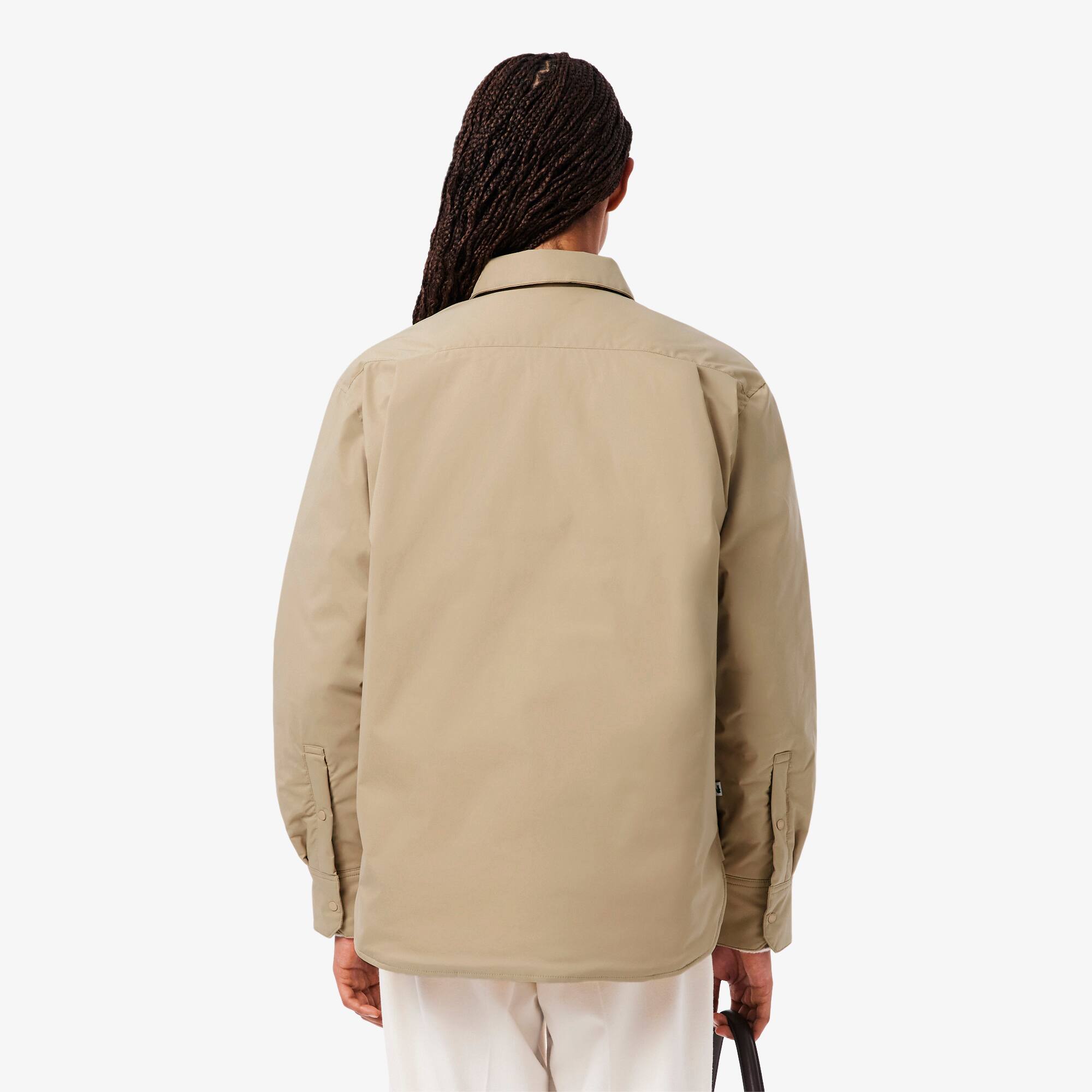 Thumbnail - Lacoste Wasserabweisendes, gestepptes Overshirt - Beige Size 36