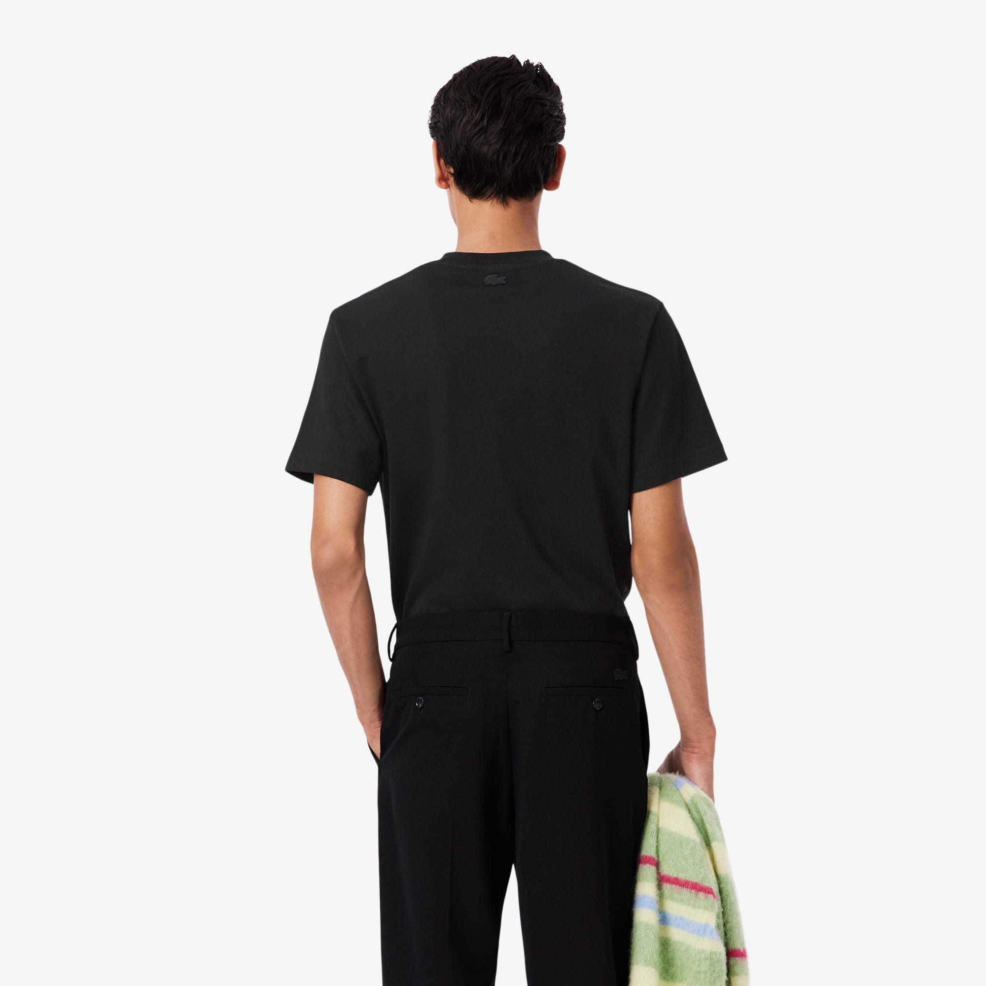 Thumbnail - Lacoste T-Shirt aus Baumwolle mit Strass und Krokodil - Schwarz Size XS