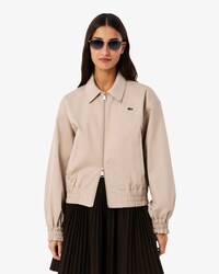 Jacke aus Stretch-Gabardine mit Doppelkragen