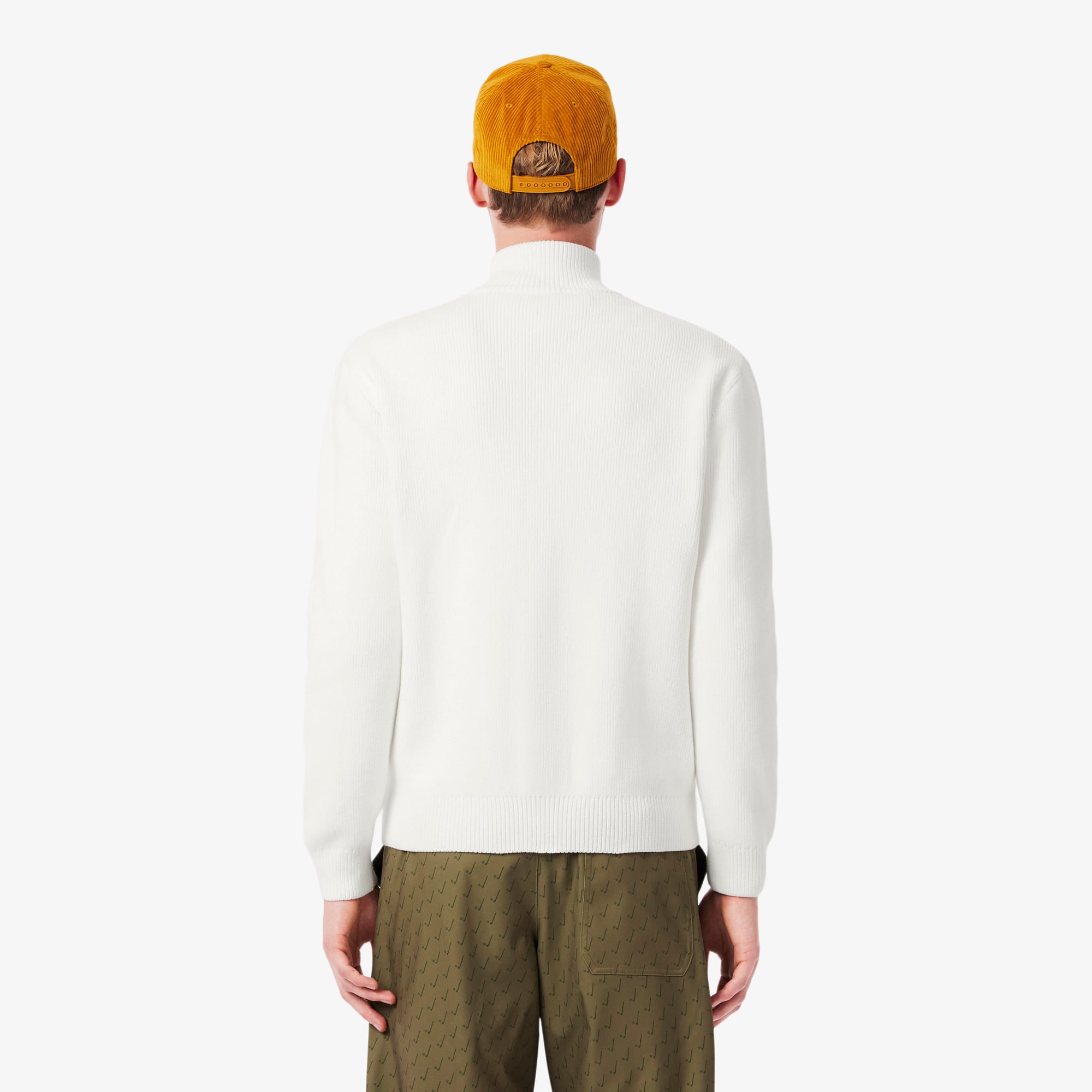 Thumbnail - Lacoste Golfpullover aus Rippstrick mit Reißverschluss - Weiß Size 3XL