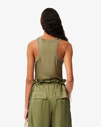 Slim Fit-Tanktop aus fließendem Satin