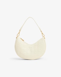 Halbmondf&ouml;rmige Tasche Maheki aus gepr&auml;gtem Leder