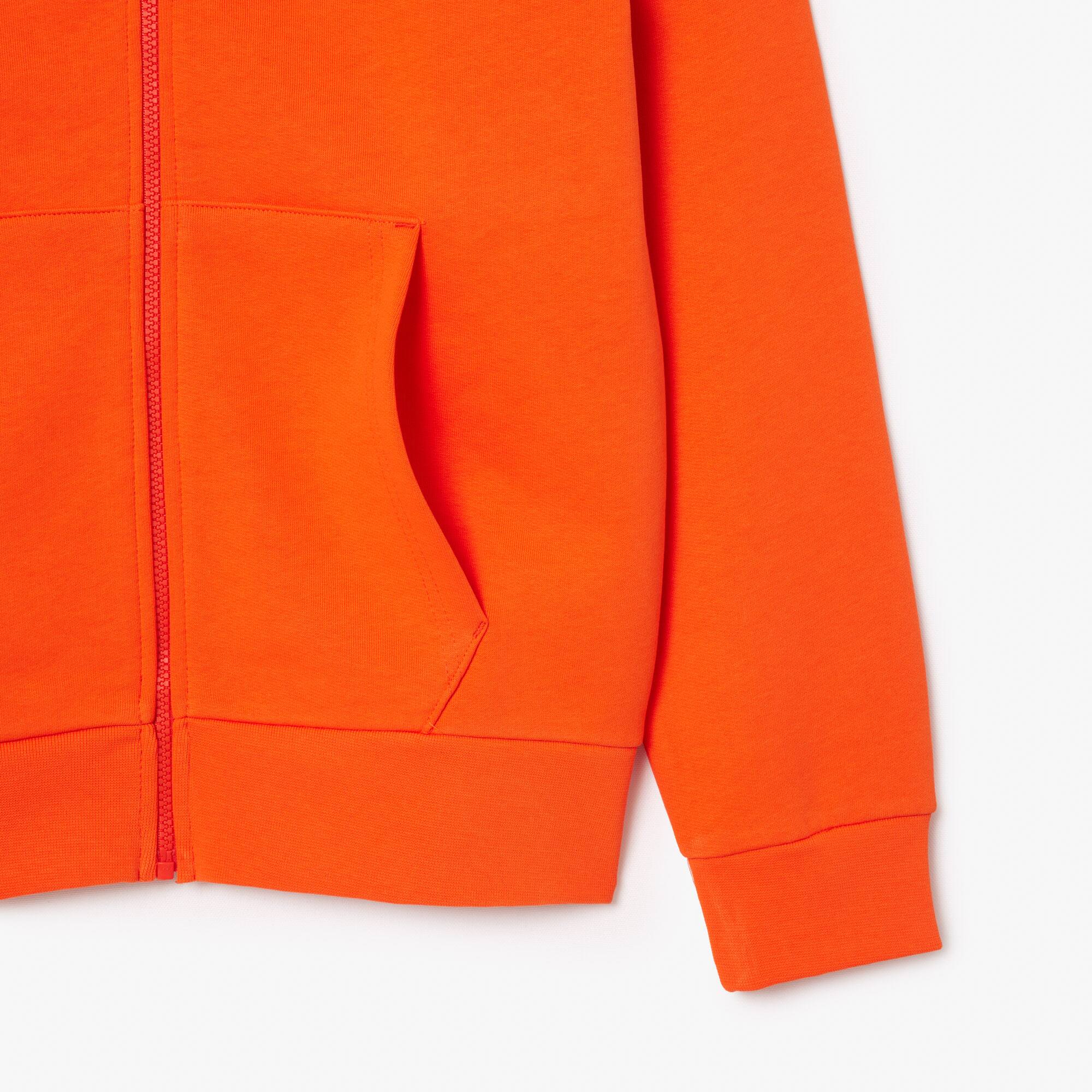 Thumbnail - Lacoste Hoodie aus Fleece mit Reißverschluss - Orange Size XS