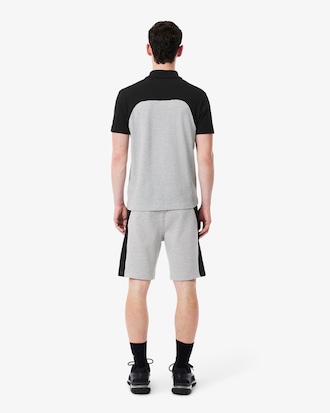 Shorts aus Baumwollfleece mit Colorblock-Design