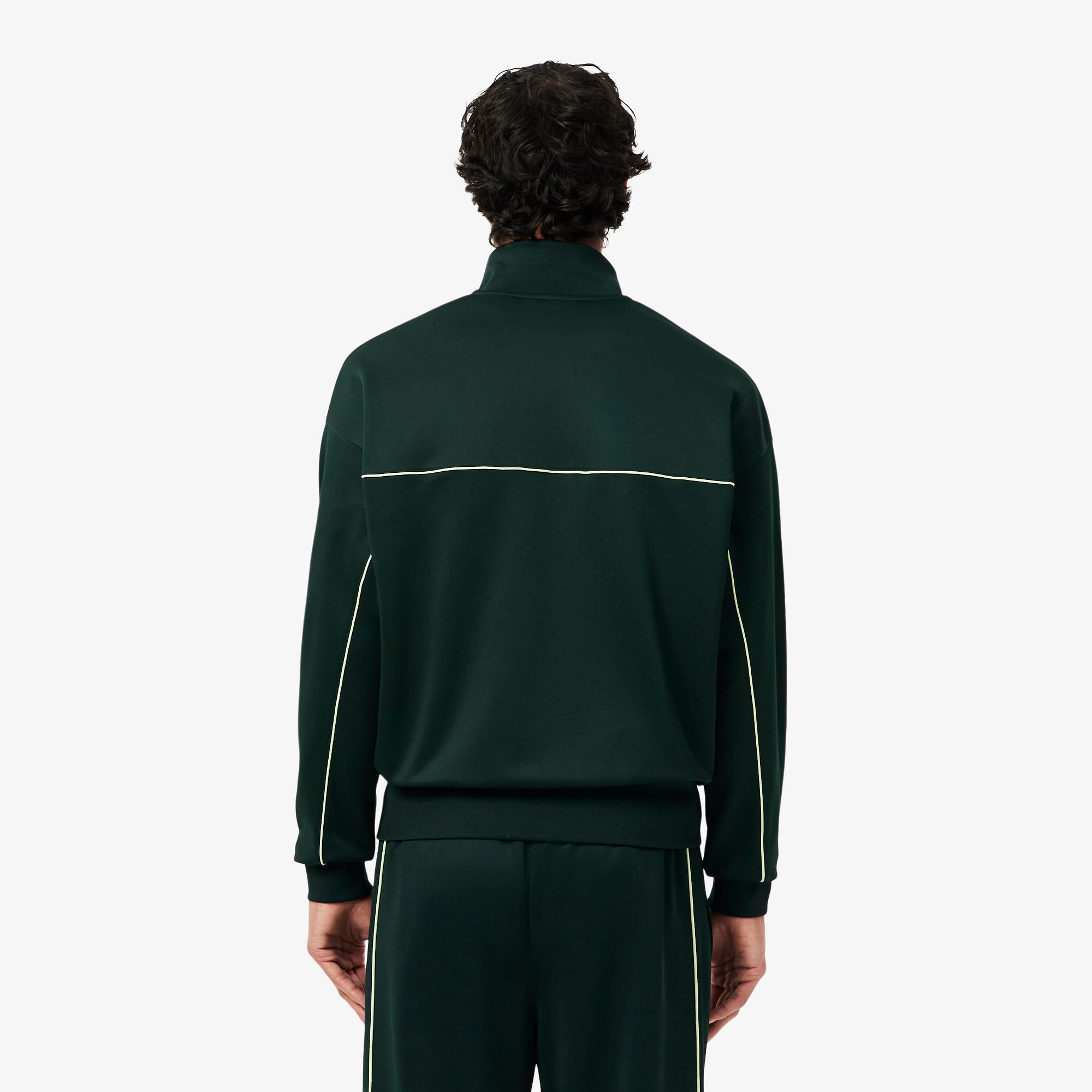 Thumbnail - Lacoste Sweatshirt aus Fleece mit Reißverschluss und Satineffekt - Sinople Grün Size 3XL