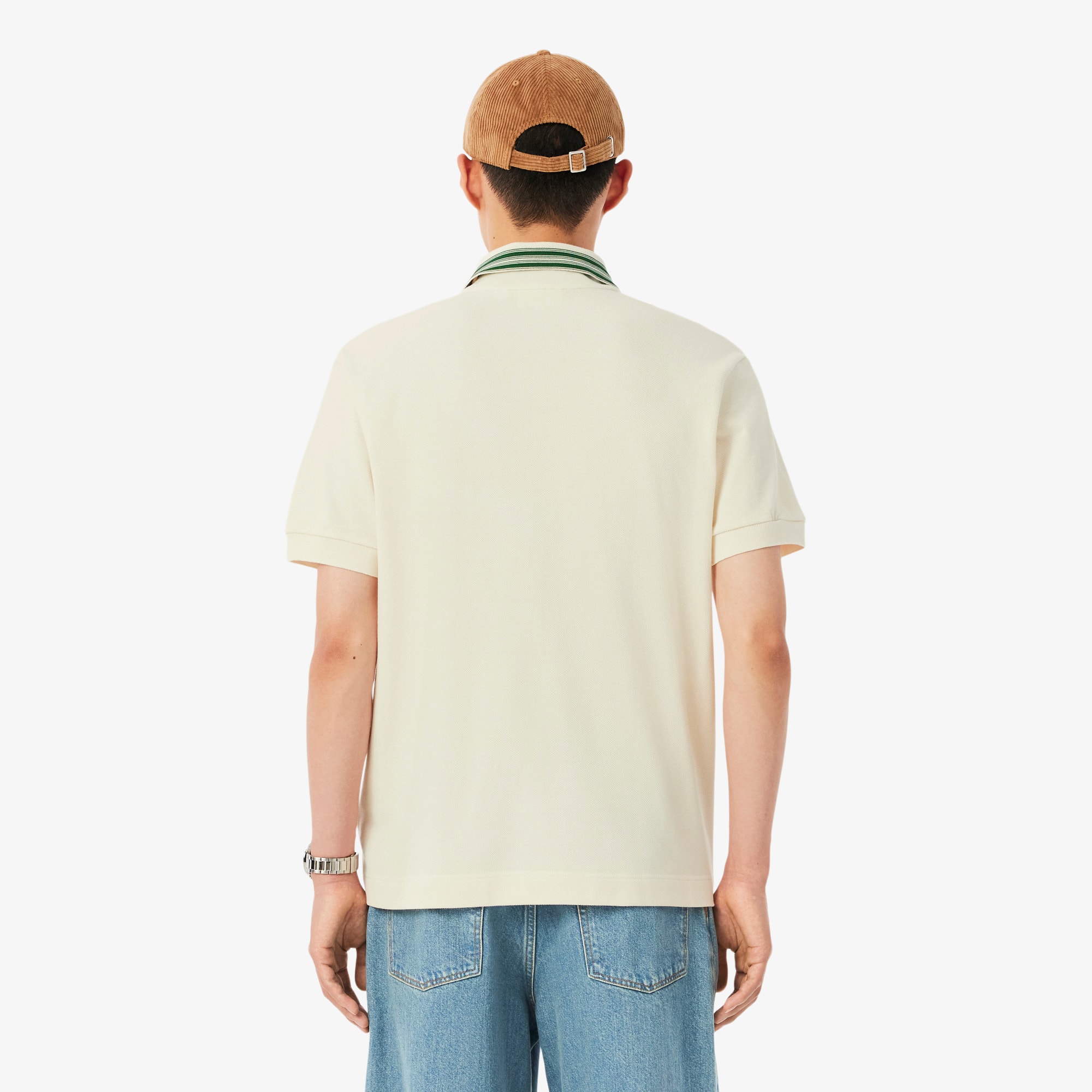 Thumbnail - Lacoste Classic Fit-Polohemd mit Streifen, hergestellt in Frankreich - Creme Size XXL