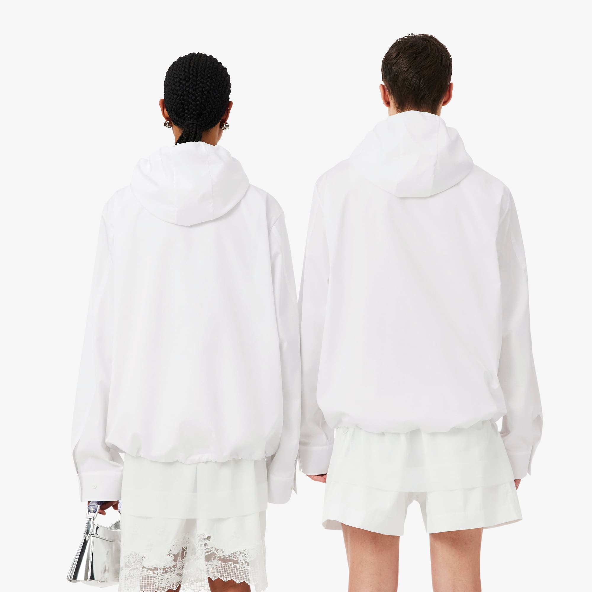 Thumbnail - Lacoste Jacke Runway aus Popeline mit Kapuze - Weiß Size S/M