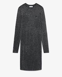 Slim Fit-Kleid mit langen &Auml;rmeln und Metallic-Optik