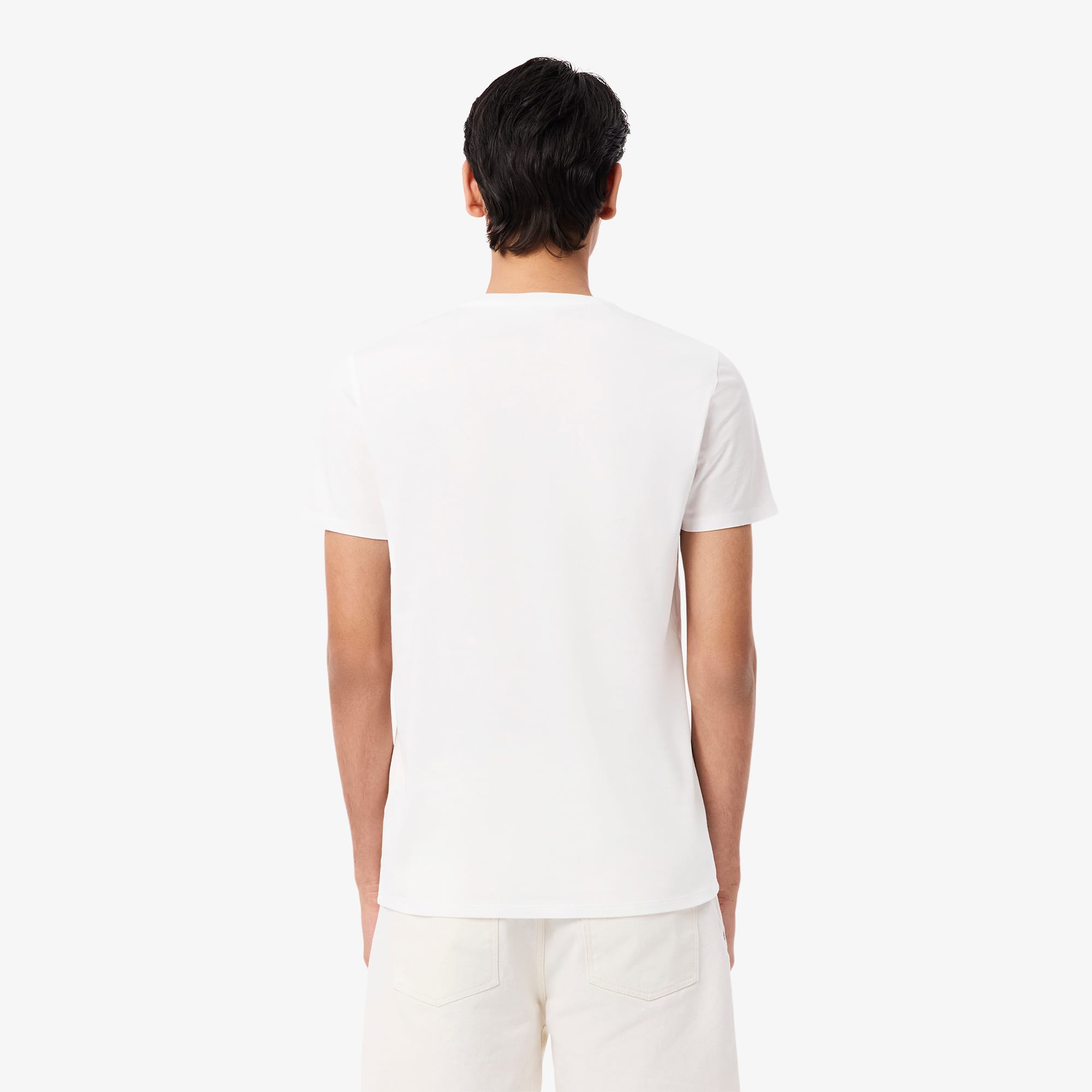 Thumbnail - Lacoste T-Shirt aus leichter Pima-Baumwolle mit V-Ausschnitt - Weiß Size 5XL