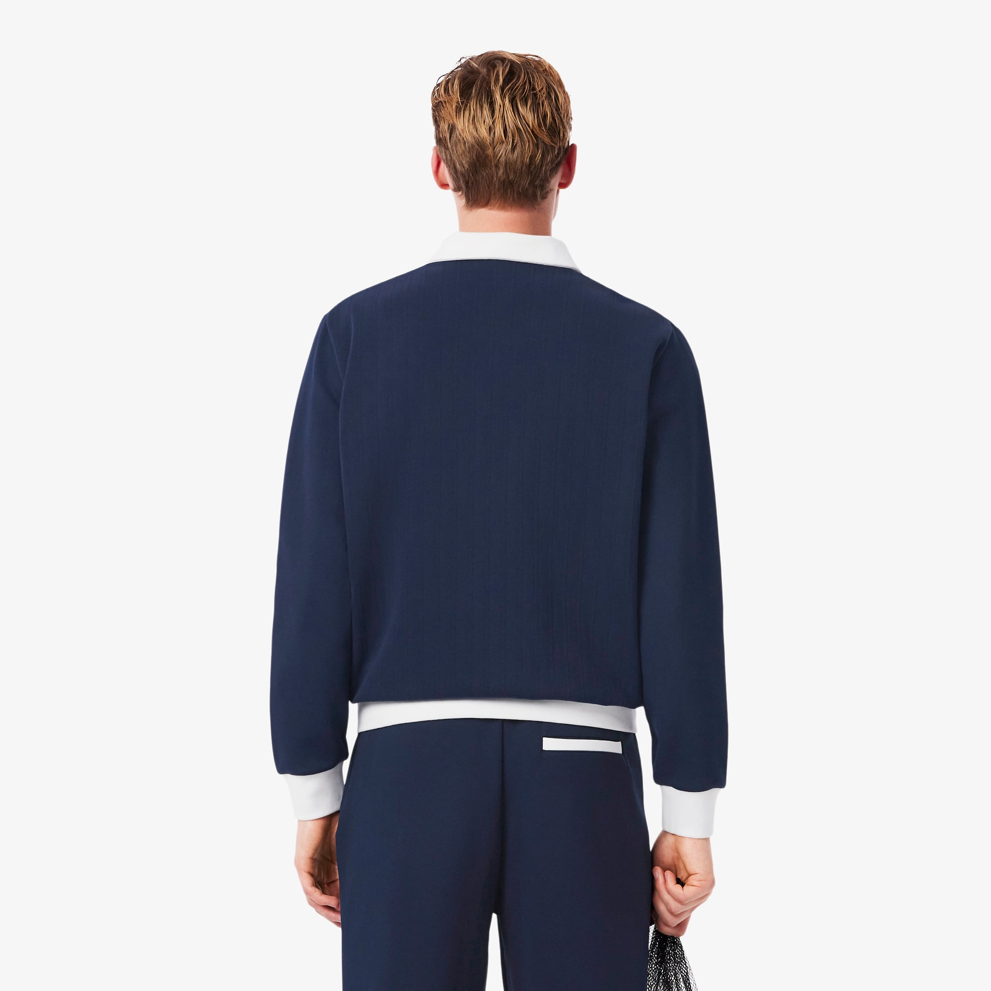 Thumbnail - Lacoste Tennisjacke Heritage, mit Badge-Detail und Ultra Dry-Technologie - Navy Blau / Weiß Size S